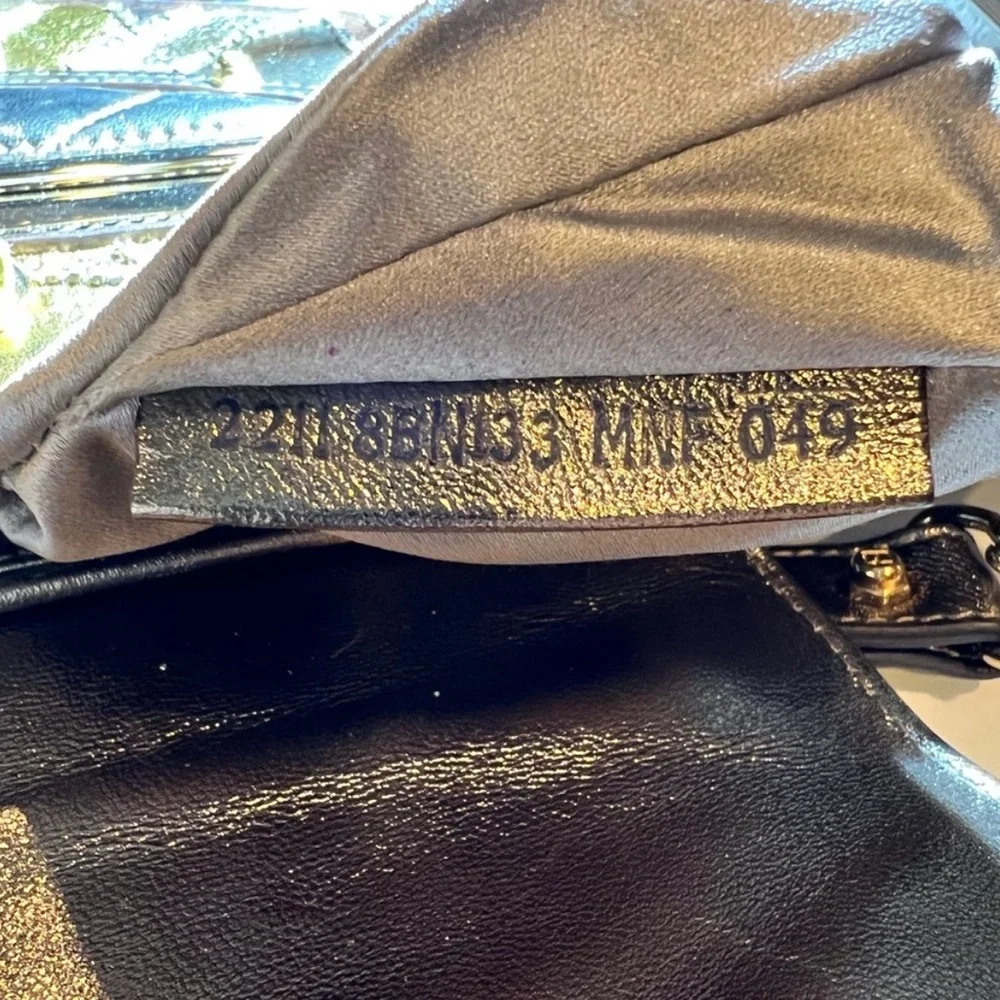 FENDI VANITY BAG METALLIC GOAT LEATHER & SWAROVSKI CRYSTALS - ART DECO DESIGN - Picture 13 of 16